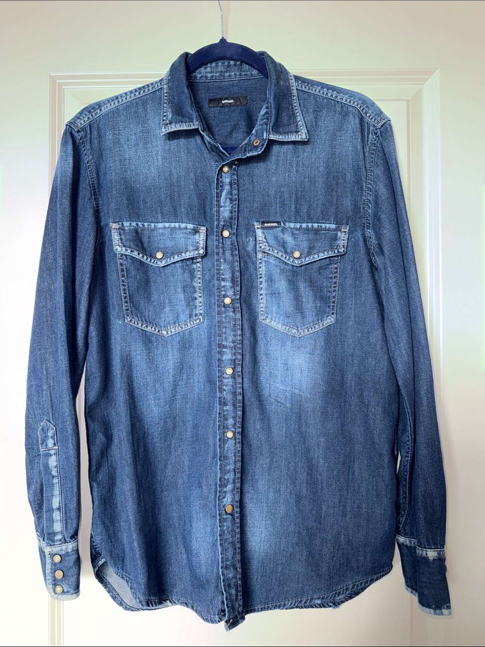Diesel Blue Denim Button-Down Western Shirt